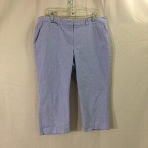 Talbots Signature Pants Cropped Capri Slash Pockets Lavender/Blue Size 14P